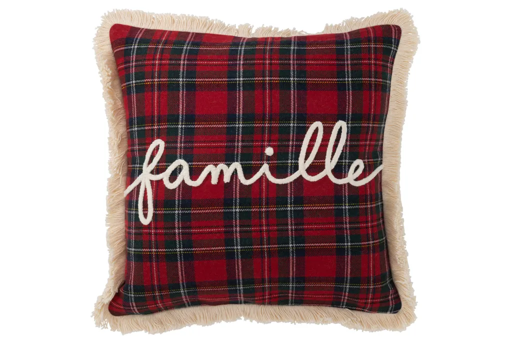 Coussin Plaid J-Line 45x45x12cm : Ambiance Cosy et Confort de Famille