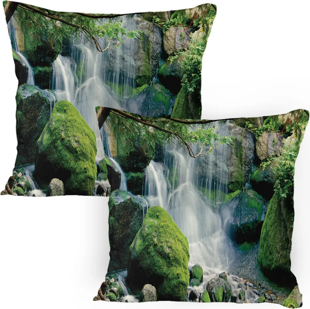 ABAKUHAUS Federa 80x80 cm Nature Scene Set 2 Pezzi Cascata Minnesota