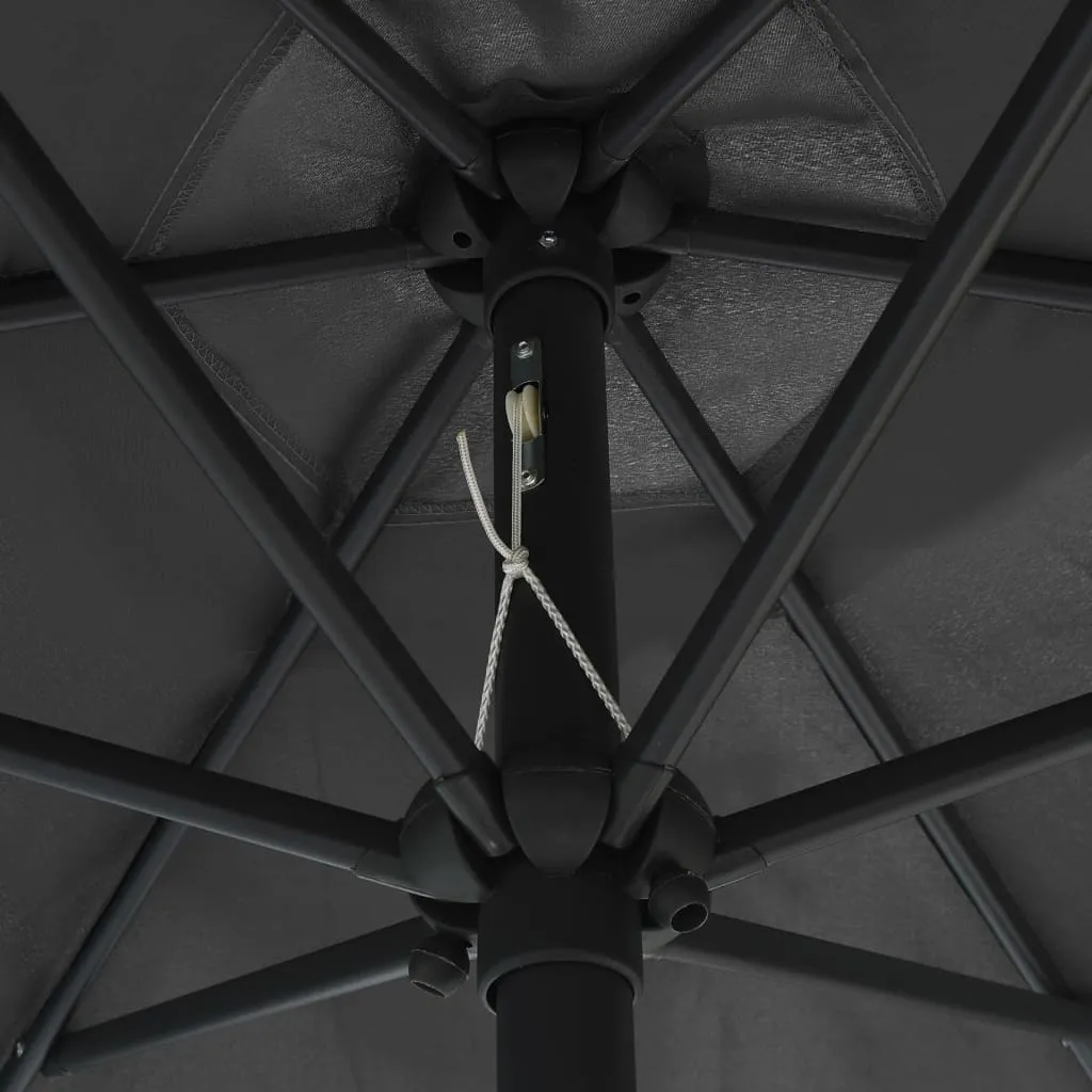 Parasol de terrasse LED 270 cm anthracite idéal pour soirées d'été