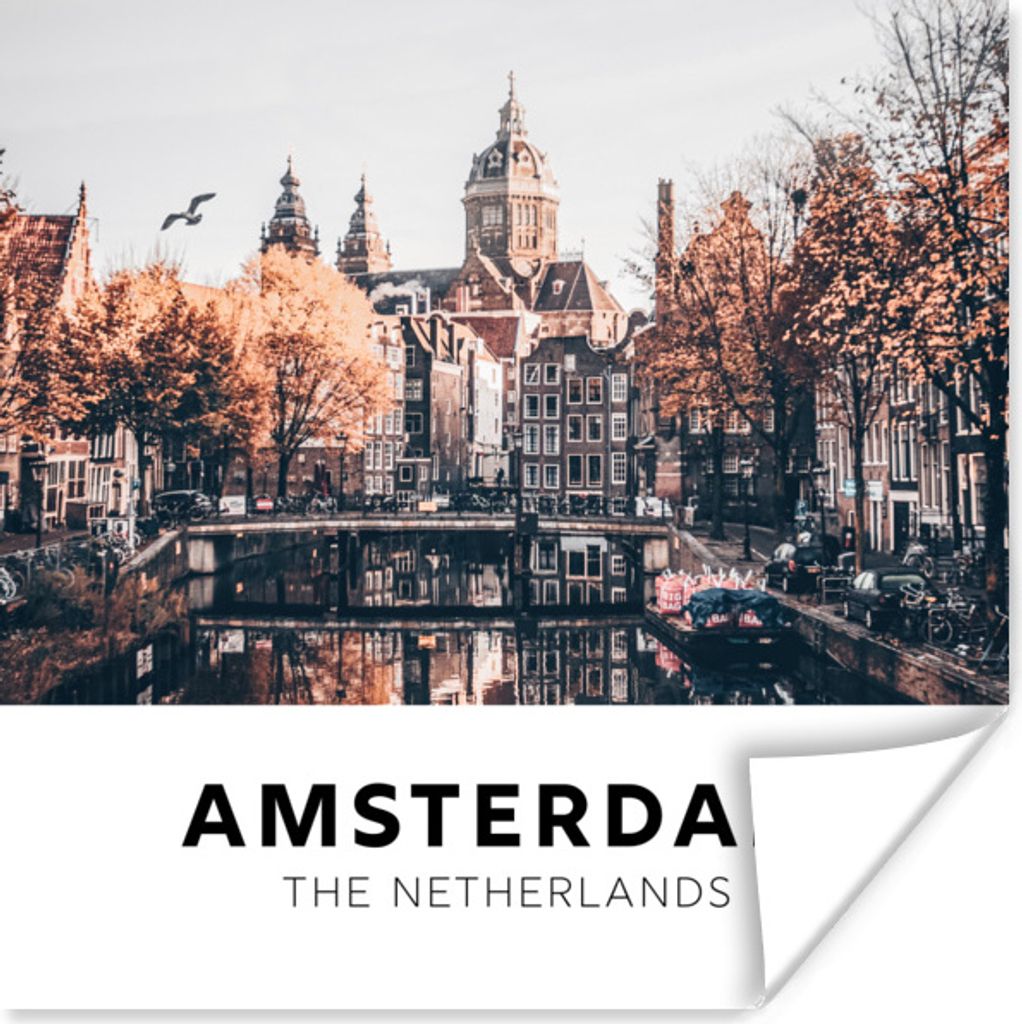 MuchoWow Poster Amsterdam - Niederlande - Aufschwung 75x75 cm - Wand Dekoration