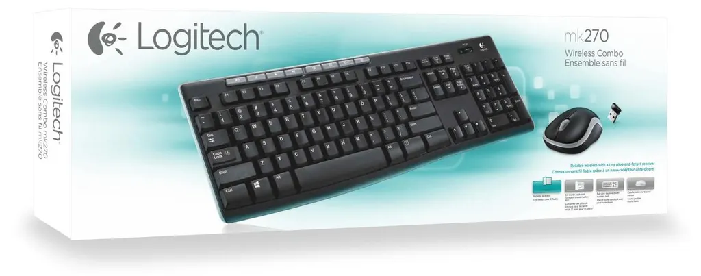 Ensemble Clavier Souris Logitech MK270 Idéal pour Télétravail et Bureau