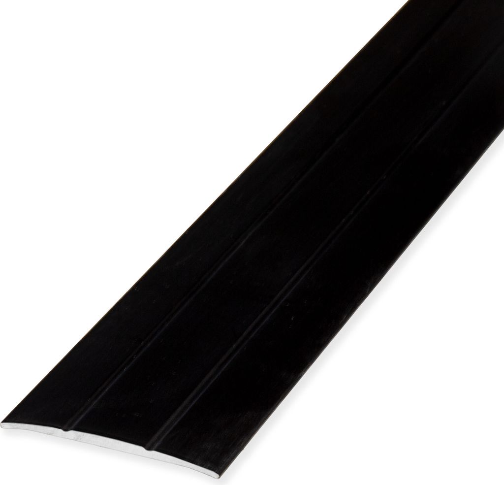 PROVISTON Übergangsprofil | 1.8 x 38 x 1000 mm | Übergangsschiene Übergangsleiste Bodenprofil Abdeckleiste Aluminium eloxiert Schwarz Selbstklebend