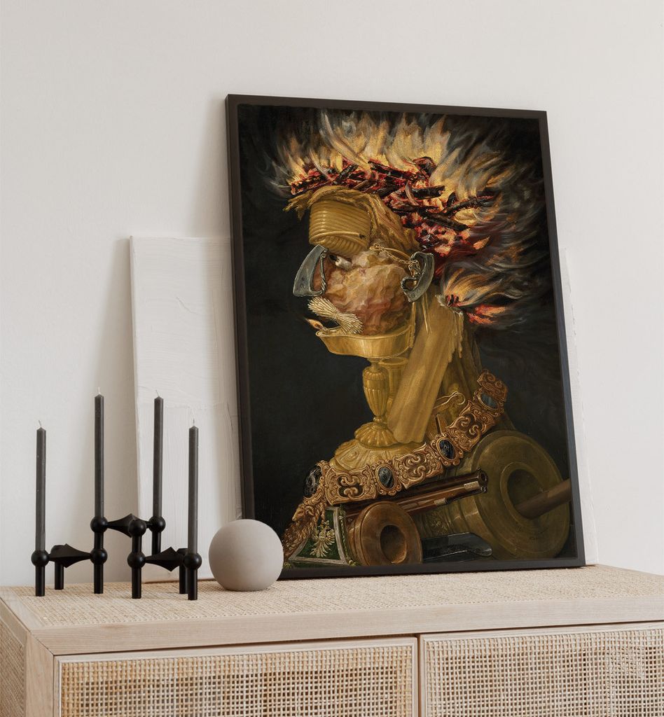 Poster Das Feuer, groesse_poster:50x70 cm, groesse_rahmen:weiß Passepartout 70x100 cm