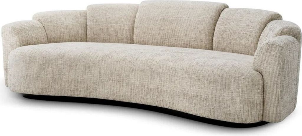 Casa Padrino Luxus Sofa Beige / Schwarz 232 cm - Hotel & Wohnzimmer Möbel
