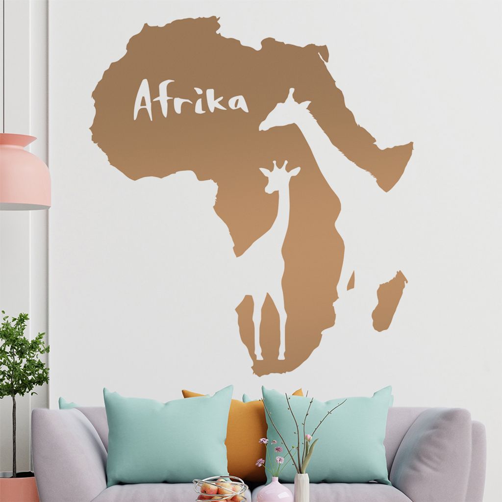 KIWISTAR Giraffen u. Schriftzug Afrika Wandtattoo in 6 Größen - Wandaufkleber Wall Sticker - Dekoration, Küche, Wohnzimmer, Schlafzimmer, Badezi...