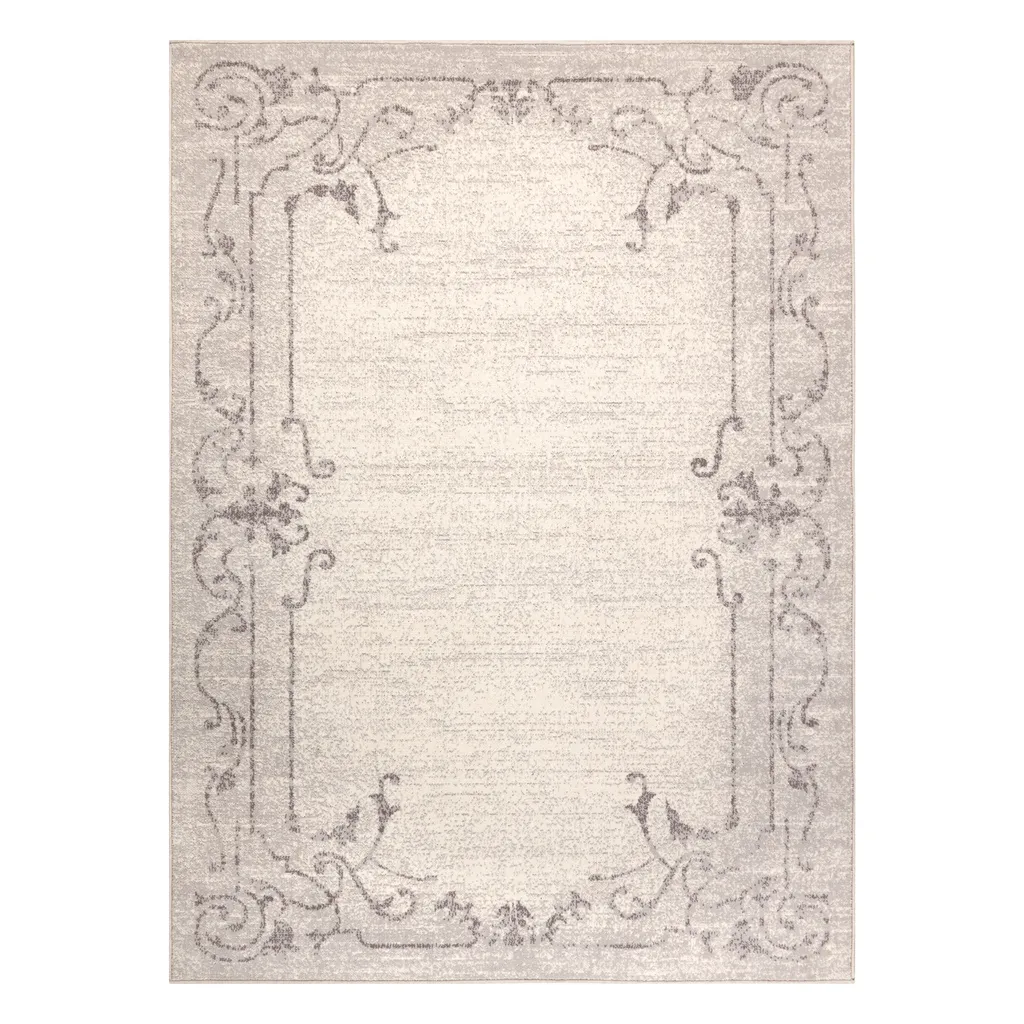 Tapis de Couloir ou Descente de Lit en Laine Beige Ornement 80x150 - 2