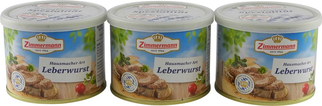 Hausmacher Leberwurst von Zimmermann 3er Pack(3 Dosen à 200 Produktbild 