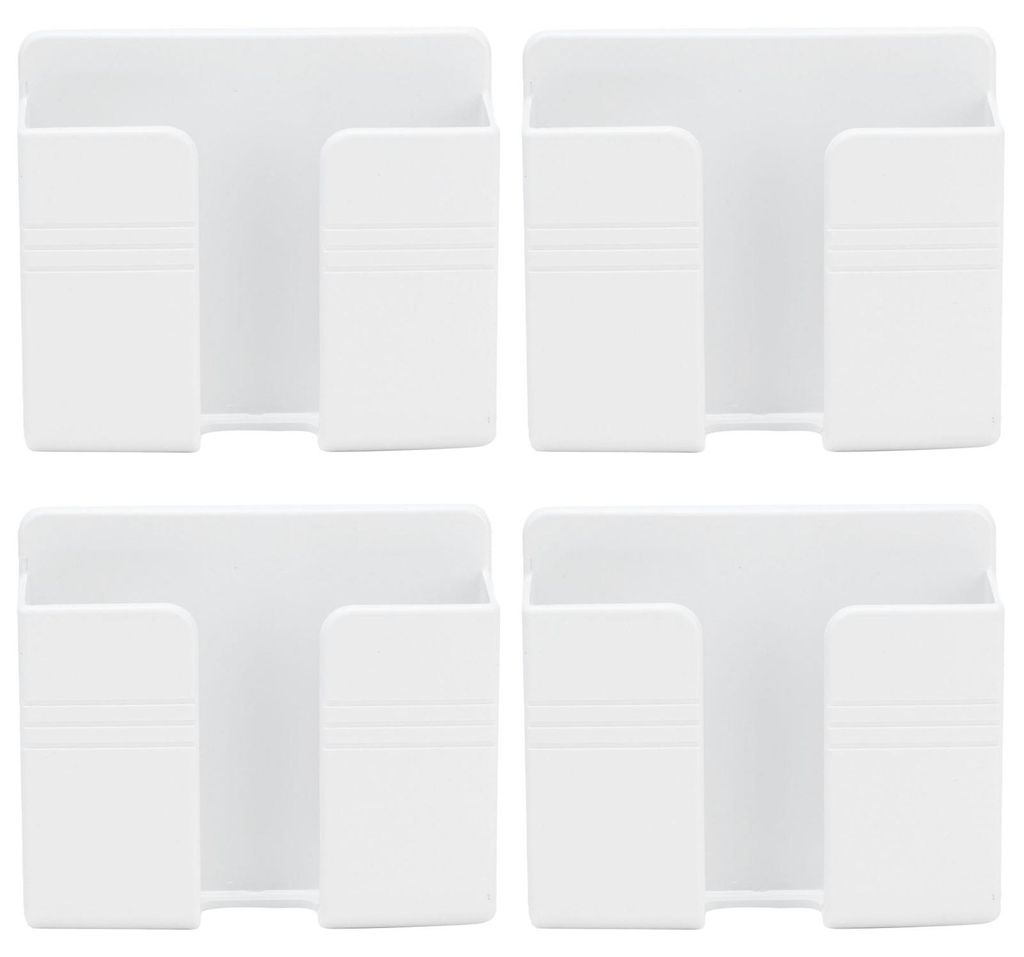 4 Stück an der Wand montiertes Aufbewahrungsregal, schlagfrei, Fernbedienung, Handy-Ladestation, horizontaler Streifen