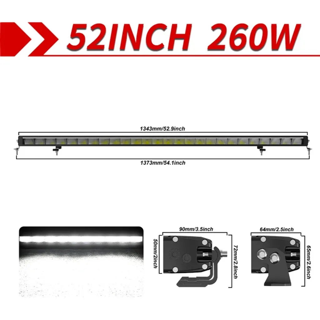 Barre lumineuse à LED ECE R112 faisceau combiné 12V 24V pour auto - 2