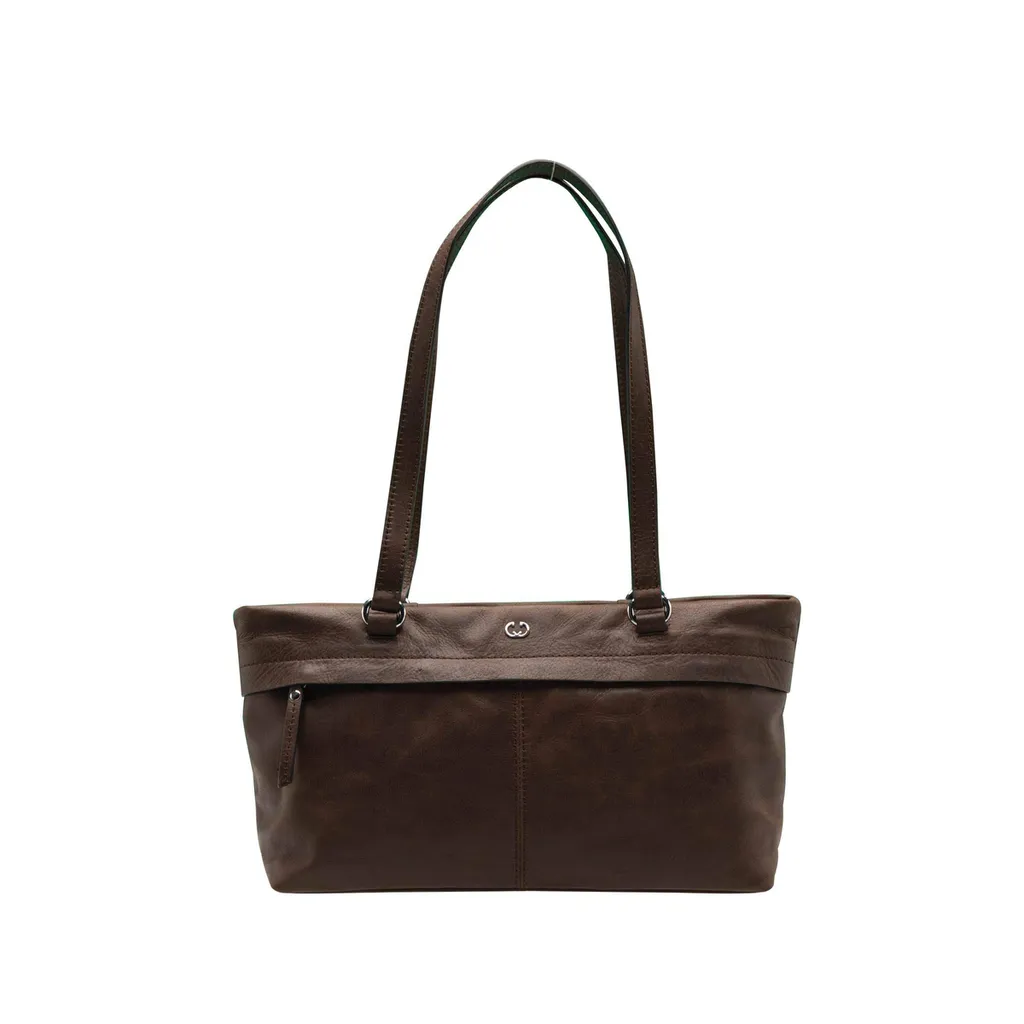 Sac shopper en cuir véritable robuste avec grand volume de rangement