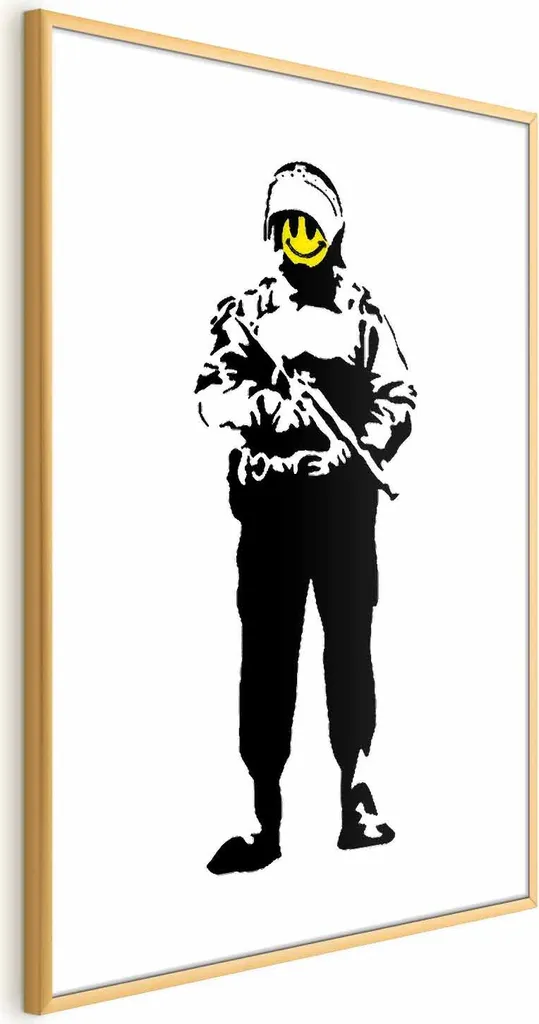 Quadro Poliziotto Sorridente 40x60 Cornice Oro Senza Margine Online