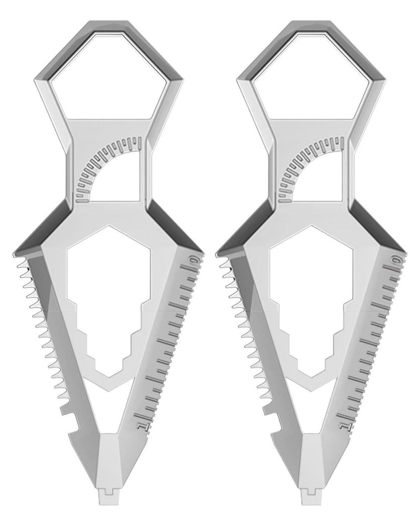10-in-1-Taschen-Multitool mit Flaschenöffner, Schraubendrehern, Schraubenschlüsseln, Lineal und Säge. Kompaktes Schlüsselanhänger-Design. Edel...