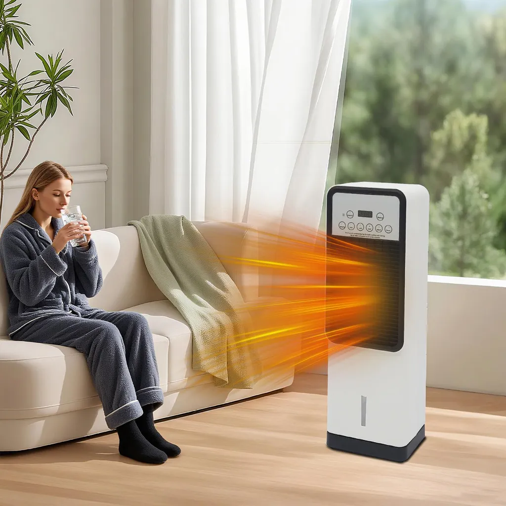 Ventilateur de climatisation avec télécommande multifonction blanc - 2