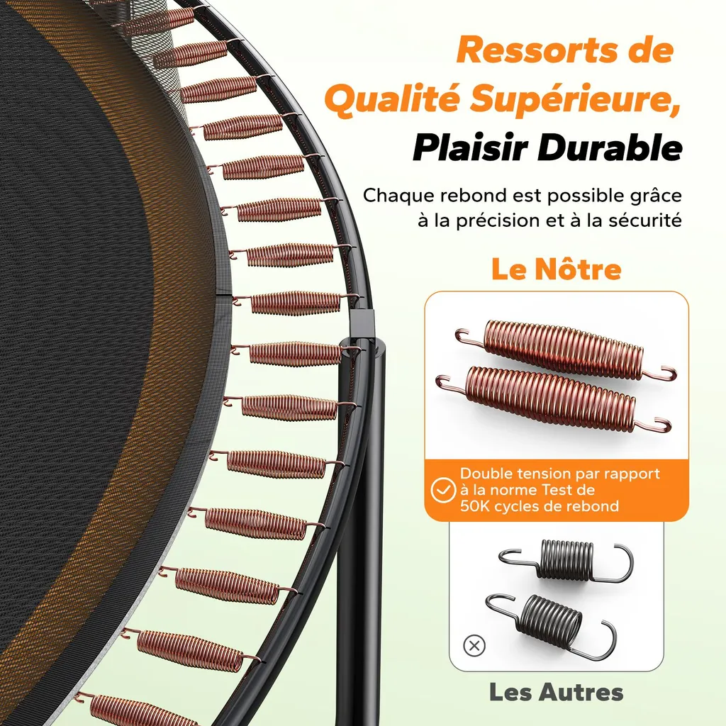 Trampoline Robuste 150kg MERACH Ø 305 cm Structure Stable Anticorrosion - 5