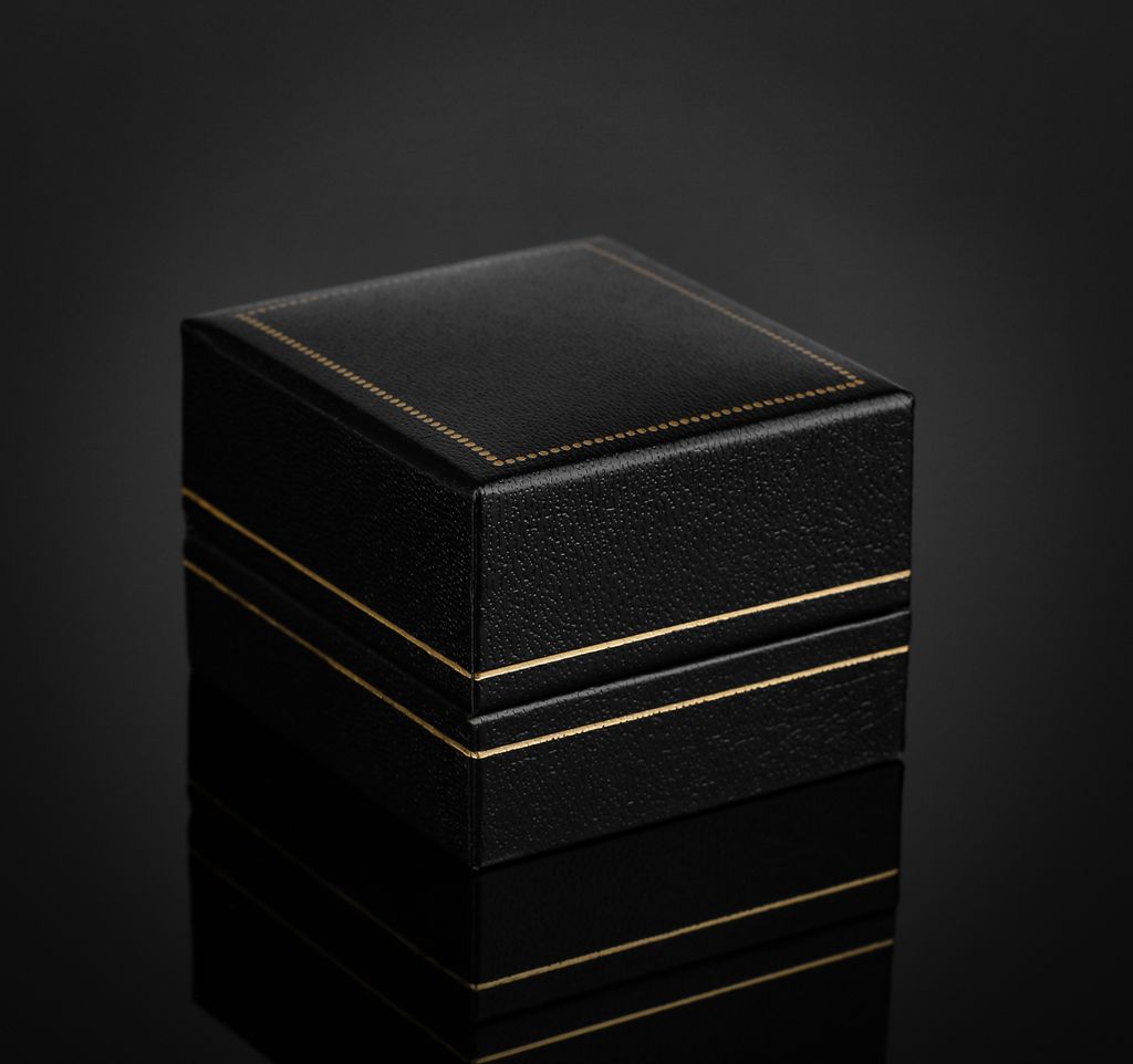 Edles Ring-Etui Ring-Schatulle Ringbox für Ringe schwarzes Produktbild 3