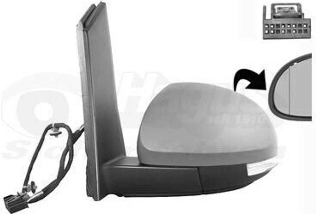 VAN WEZEL 5776807 - OE 5N0857521 Außenspiegel, links für Alhambra (710, 711), Sharan (7N)