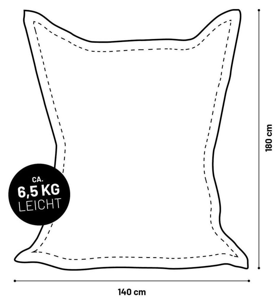 Lumaland Riesen-Sitzsack XXL 140x180 cm Wasserfestes Indoor & Outdoor Liegekissen über 3 Mio. anpassungsfähigen EPS-Perlen Bean Bag waschbarem Bezug