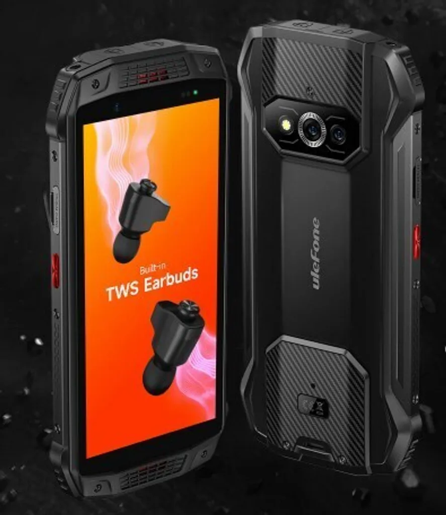 Ulefone Armor 15 Smartphone Robuste 128 Go avec Écouteurs TWS Intégrés