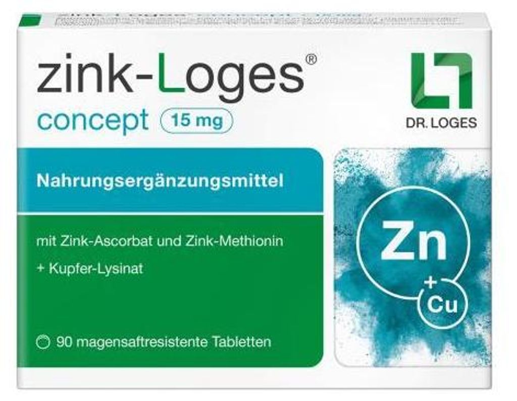 Zink-Loges concept 15 mg magensaftres.Tabletten 90 St
