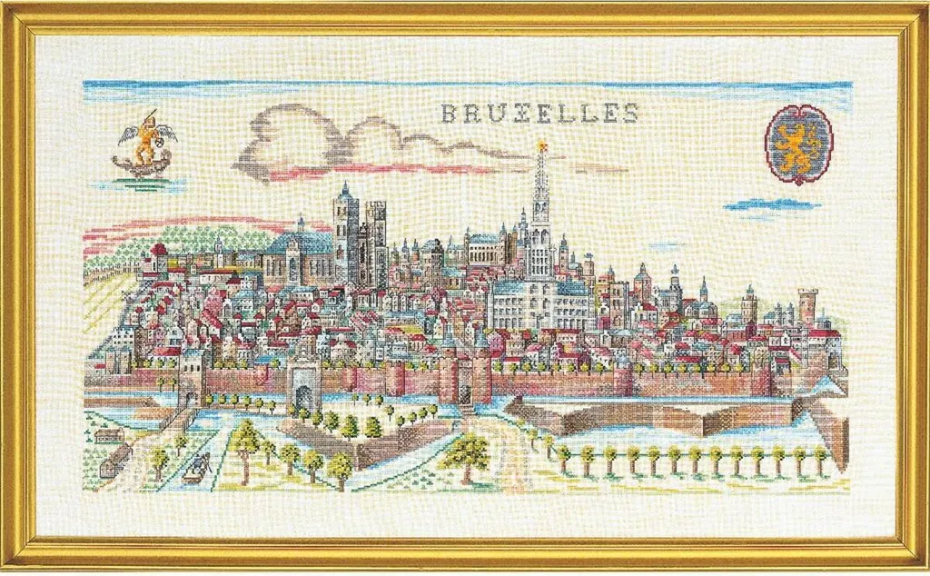Kit Broderie Eva Rosenstand 45x75cm - Motif Bruxelles à Points Comptés