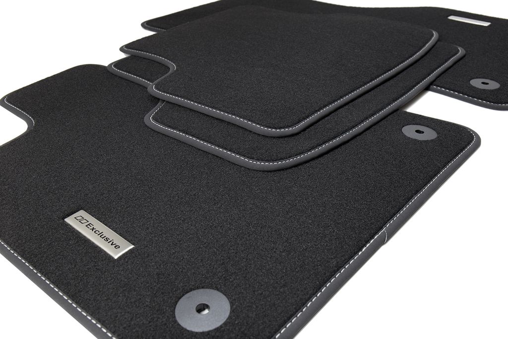 Fußmatten Edelstahl Exclusive Logo passend für VW Polo 5 6R 6C Cross 2009-2017