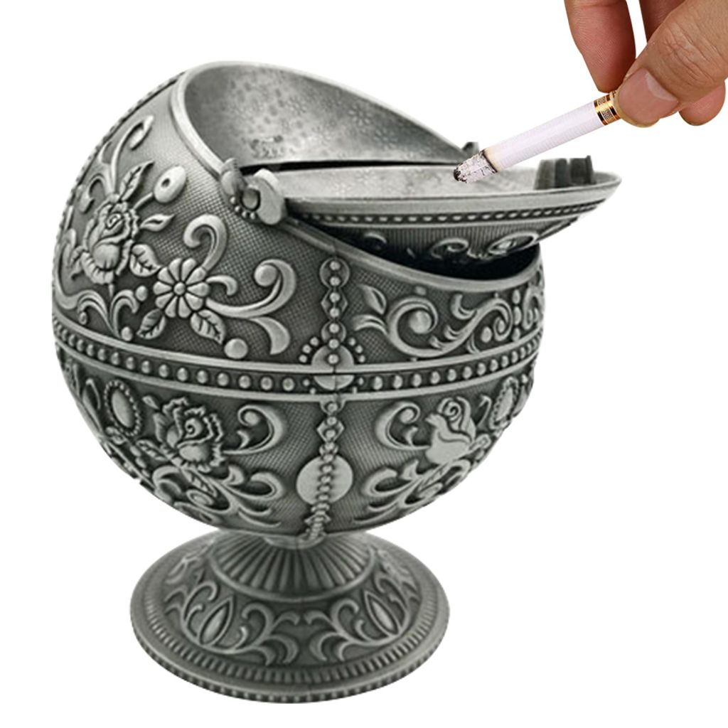 Geruchs- und winddichter Keramik-Aschenbecher von Hand dekoriert