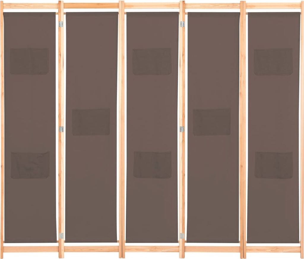 vidaXL Séparation de pièce en 5 parties, brun 200 x 170 x 4 Image du produit 