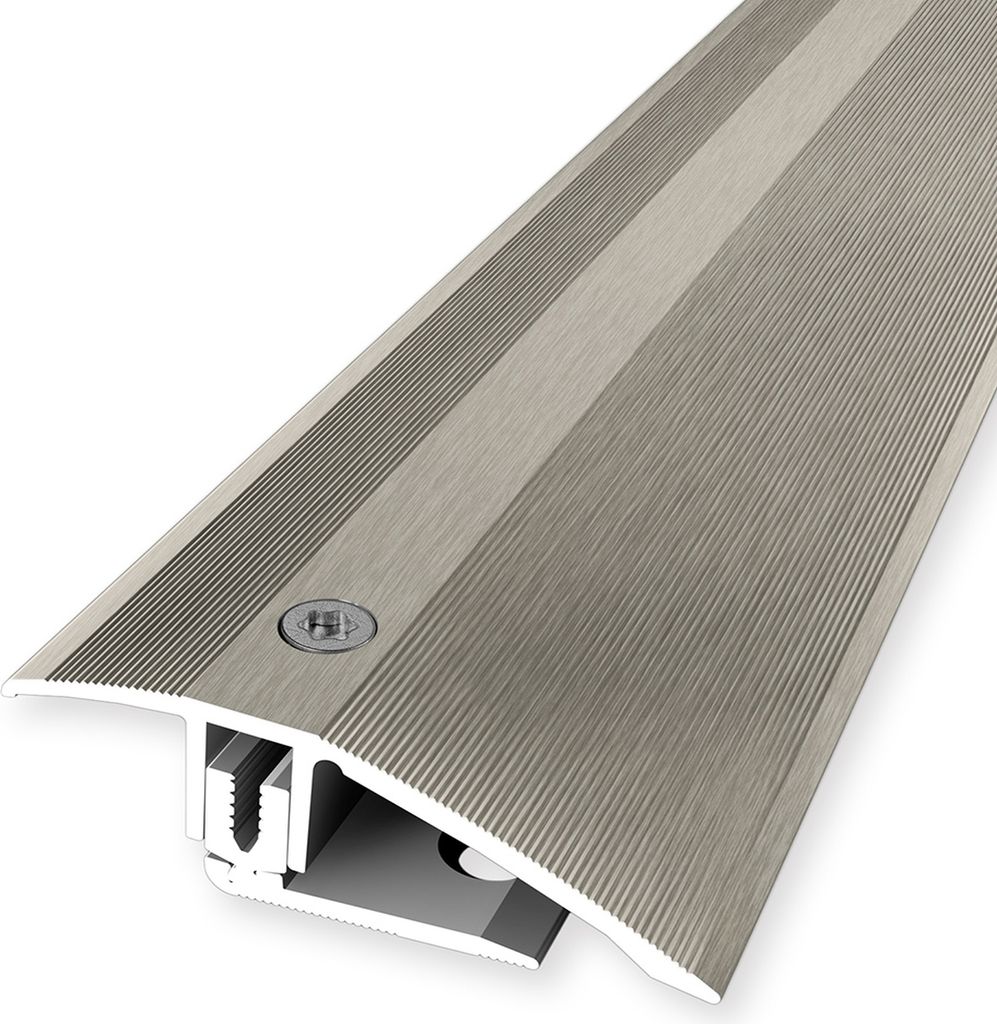 PROVISTON | Ausgleichsprofil flexibel | Parkettprofil | Breite: 51 mm | Höhenausgleich: 7 - 23 mm | Länge: 1000 mm | Aluminiumprofil | Platinium ...