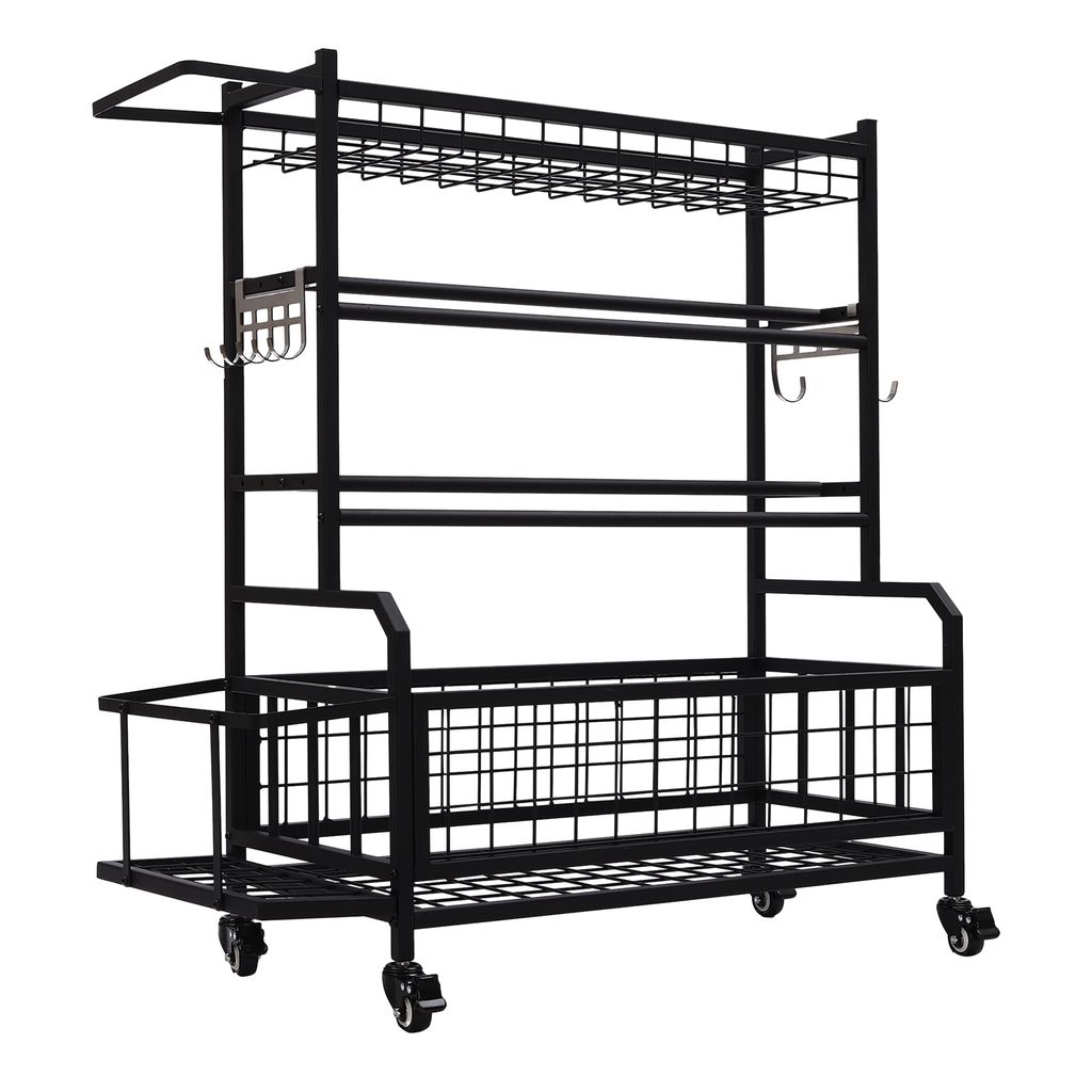 Hantelständer für Kurzhanteln 4 Etagen max 136.07kg Home Gym für Fitnessstudio für Kurzhanteln mit Rädern Schwarz