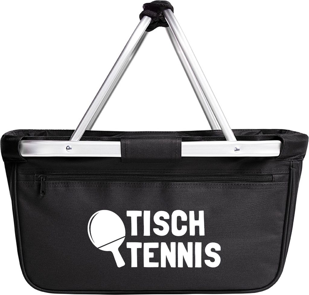 Huuraa Einkaufskorb Tischtennis Tischtennisschläger 20 Liter Black faltbarer Tragekorb Geschenkidee