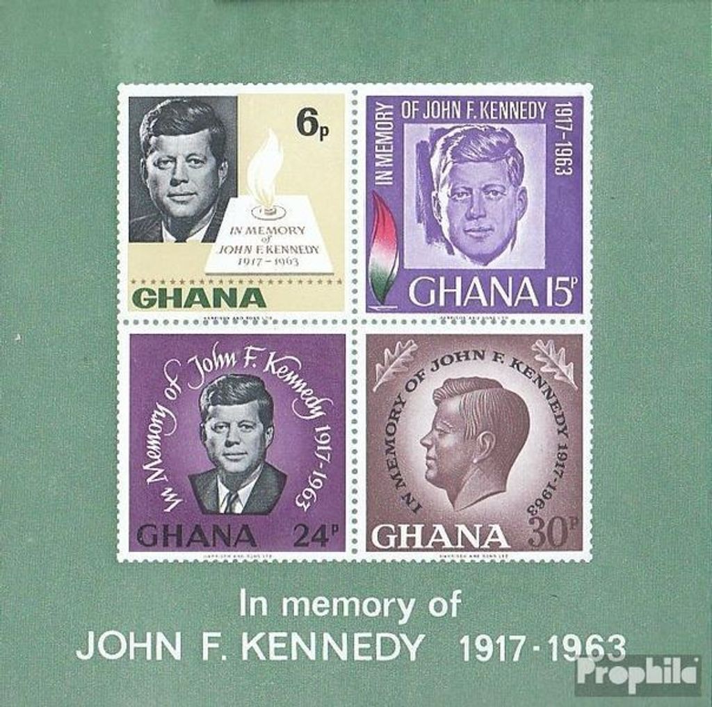 Briefmarken Ghana 1965 Mi Block19 (kompl.Ausg.) postfrisch Kennedy