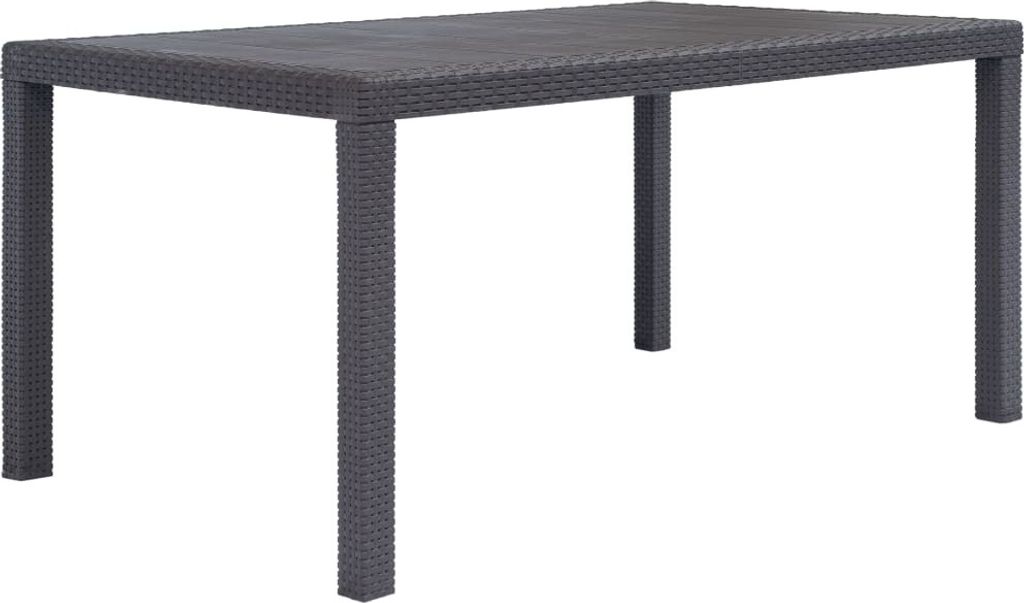 The Living Store Gartentisch Braun 150 x 90 x 72 cm Kunststoff Rattan-Optik