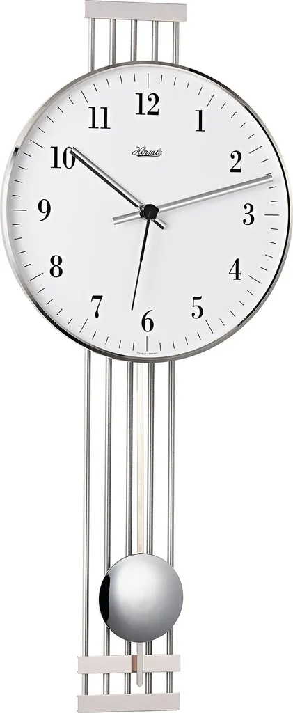 Pendule argentée Hermle 70981-002200 - Horloge à quartz de précision