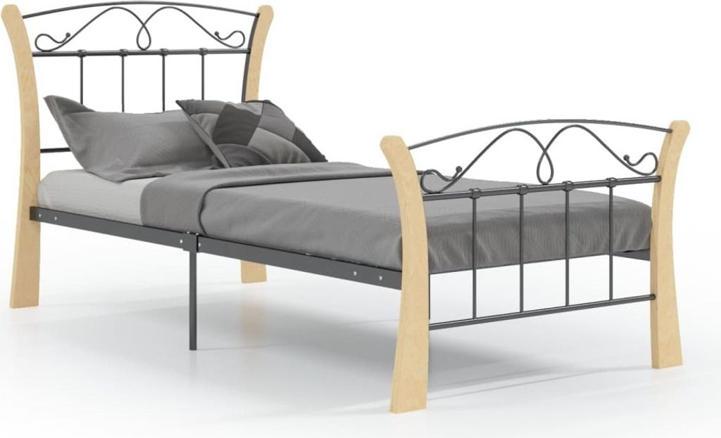 vidaXL Postelový rošt černý kov 90x200 cm Obrázek produktu 