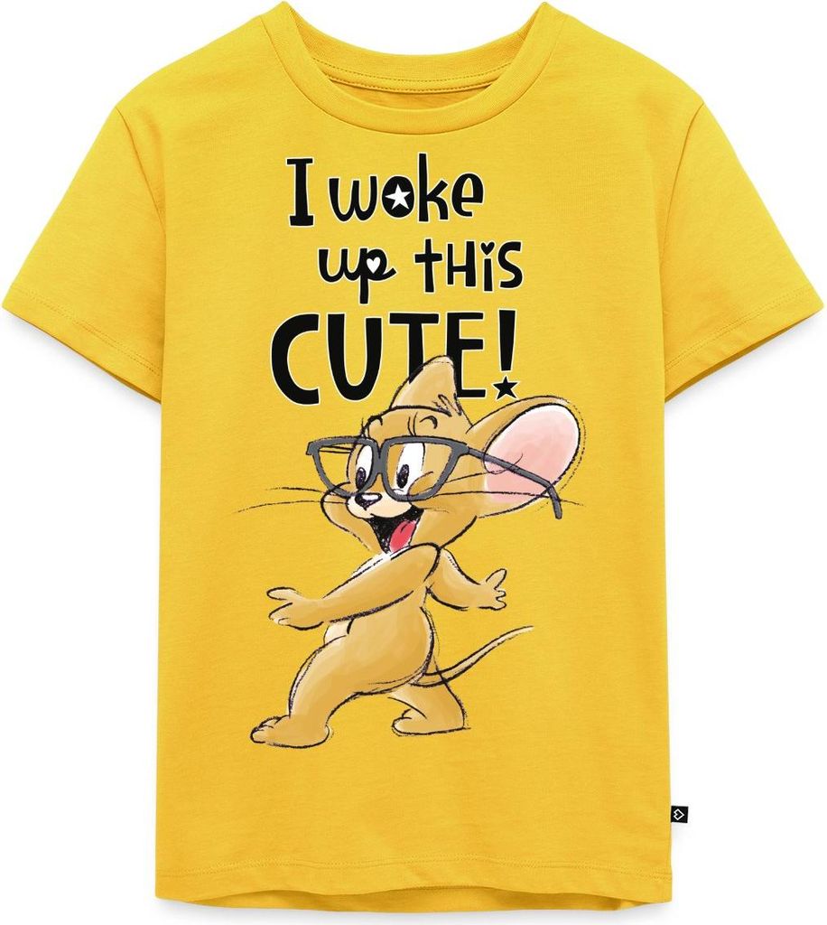 Spreadshirt Tom Und Jerry I Woke Up This Cute Kinder Premium T-Shirt, 110/116 (4 Jahre), Sonnengelb
