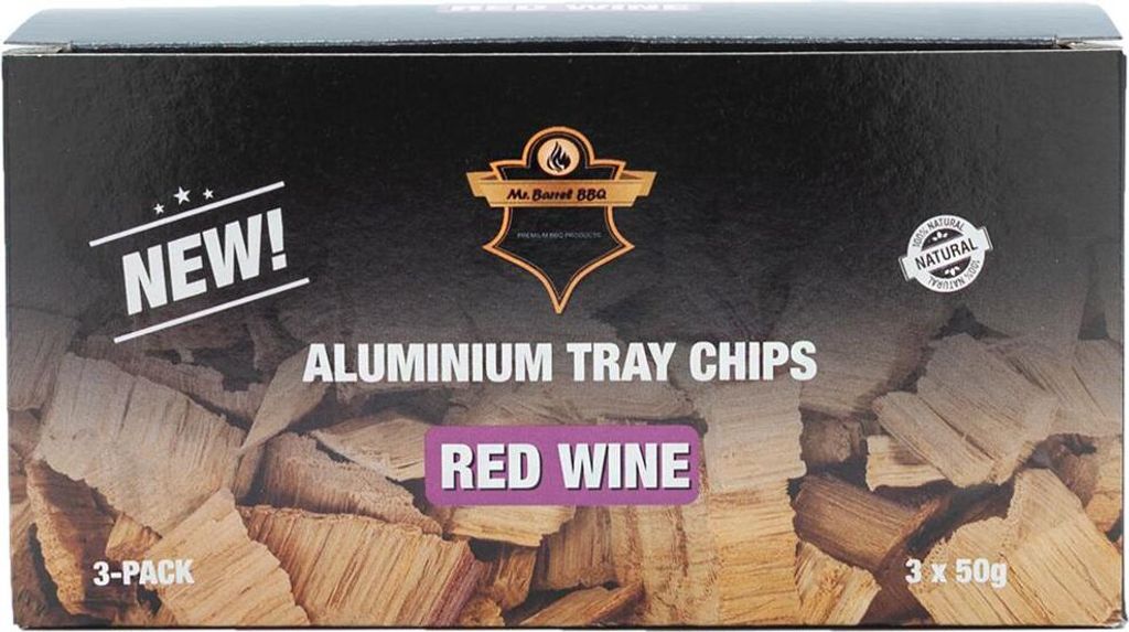 Räucherchips Red Wine in der Aluschale 3x 50g, Gourmet-Qualität, 100% Natur