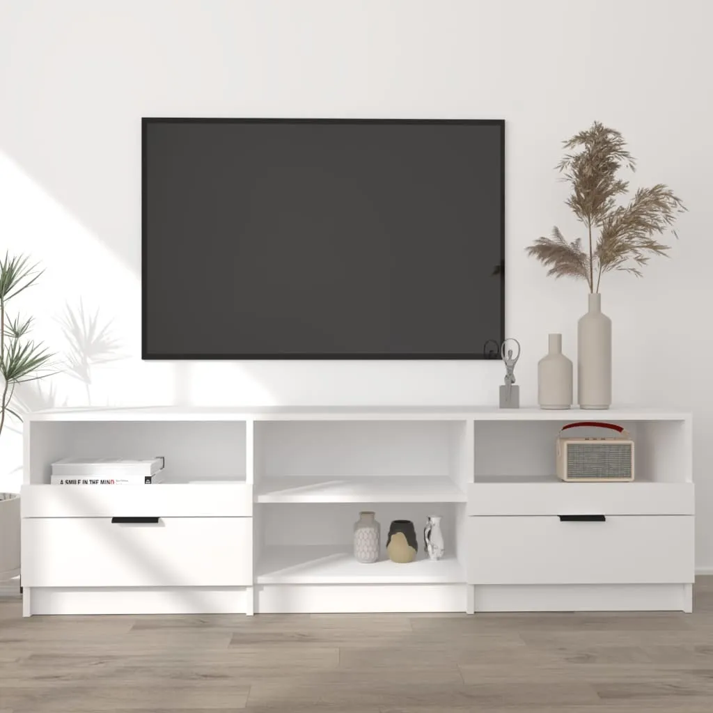 The Living Store Mobile TV bianco 150x33,5x45 cm Materiale in legno