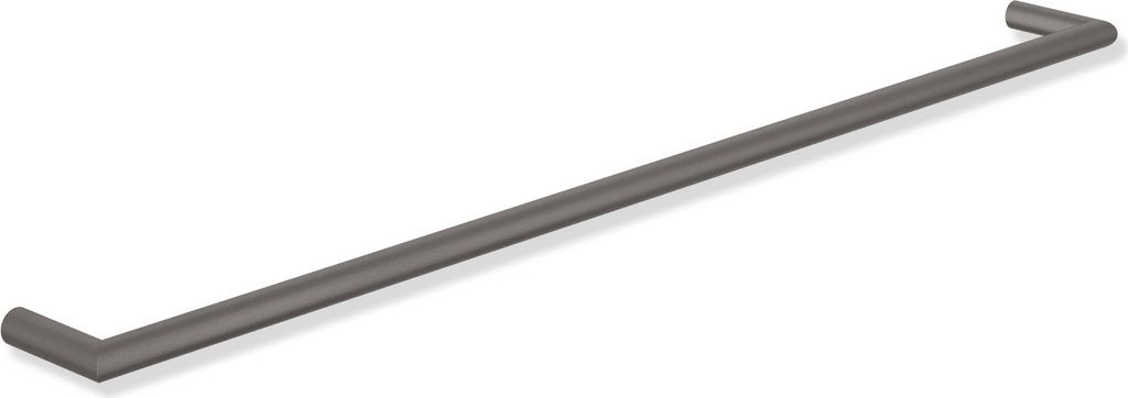 HEWI Badetuchhalter, Edelstahl, pulverbeschichtet, Achsmaß 800 mm, Tiefe 75 mm, Durchmesser 18 mm, in HEWI Farbe SC (Dunkelgrau Perlglimmer tiefmatt)