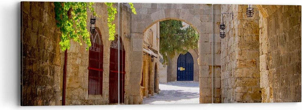 Bild auf Leinwand - Leinwandbild - Straße Geschichte Architektur Denkmal - 90x30cm - Wand Bild - Wanddeko - Leinwanddruck - Bilder - Kunstdruck - ...