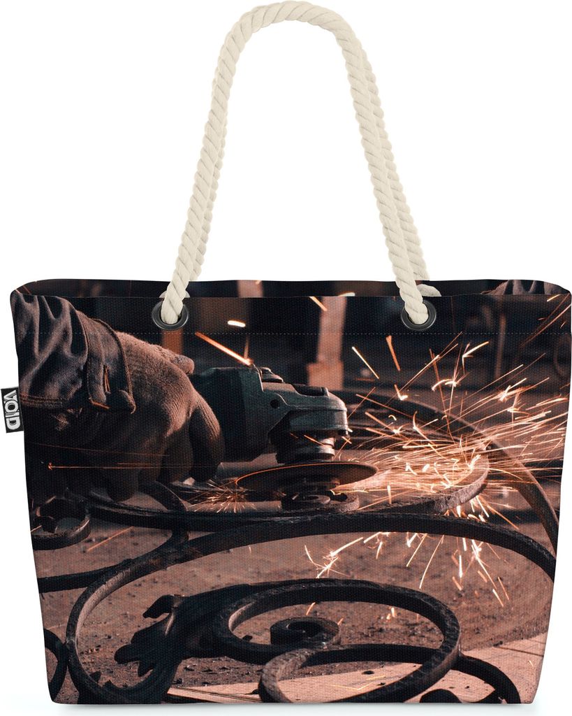 VOID Metall Eisen Schleifen Strandtasche Shopper 58x38x16cm Produktbild 