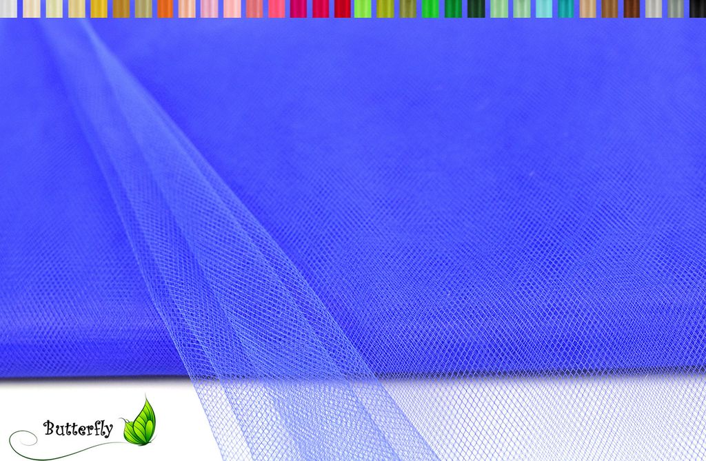 TÜLL Stoff 10m x 150cm, Farbauswahl:blau 352 / königsblau / Produktbild 