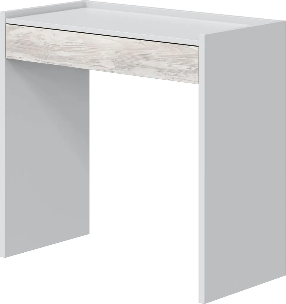 Bureau de télétravail blanc discret 82x40 cm idéal pour chambre adulte - 4