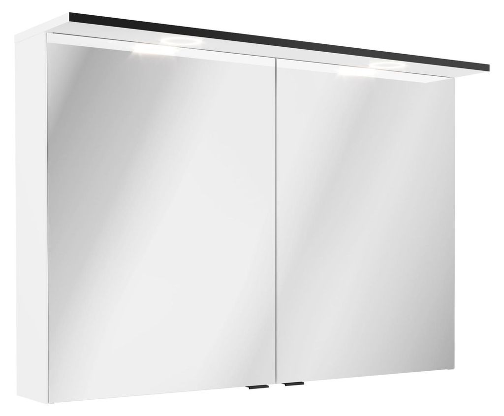 Fackelmann Spiegelschrank FLAIR Ca. 100,2 x 69,6 x 26,5 cm, Weiß, LED CCT, dimmbar, 2 Türen Softclose, modernes Badmöbel mit viel Stauraum