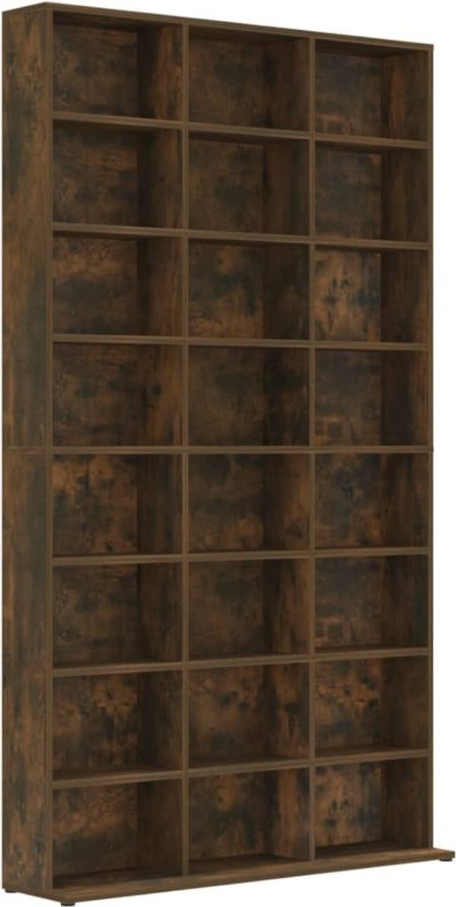 vidaXL Scaffale per CD in rovere affumicato 102x23x177,5 cm Immagine del prodotto 