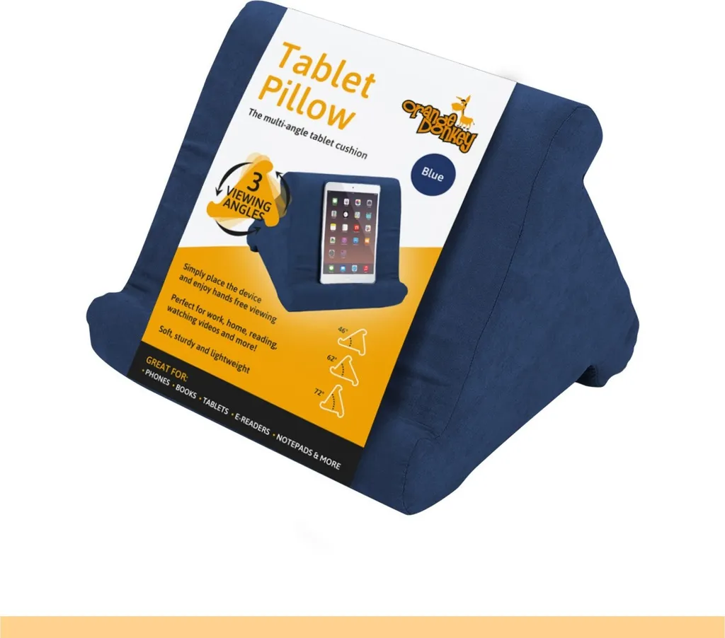 Coussin de Support Tablette Bleu : Support de Lecture Mou pour Genoux - 11