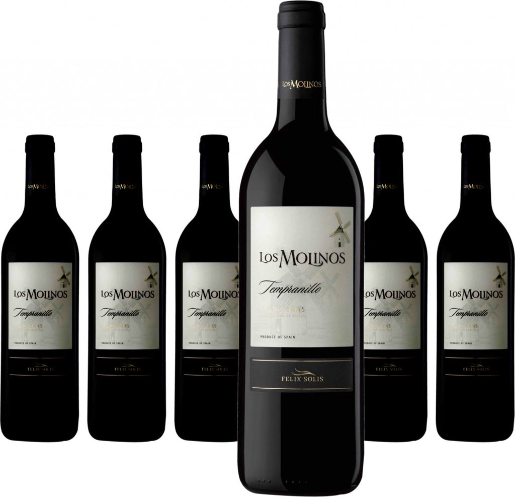 6 x Los Molinos Tempranillo Valdepenas D.O. Felix Solis