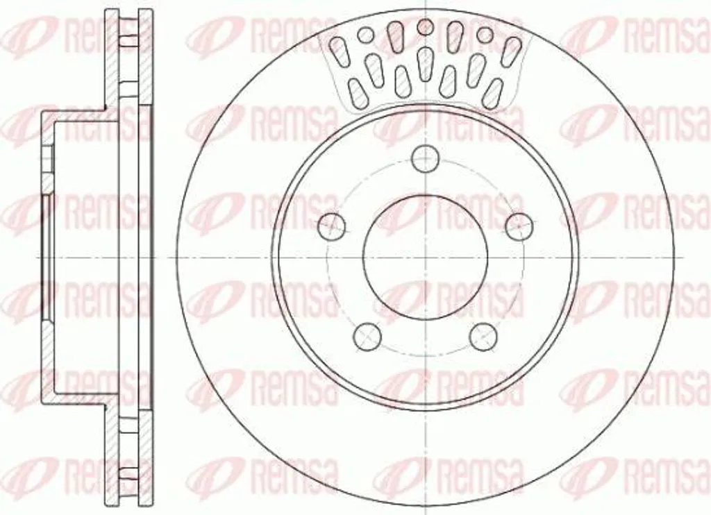Disque de frein REMSA 6895.10 compatible OE 52128247AA pour Cherokee