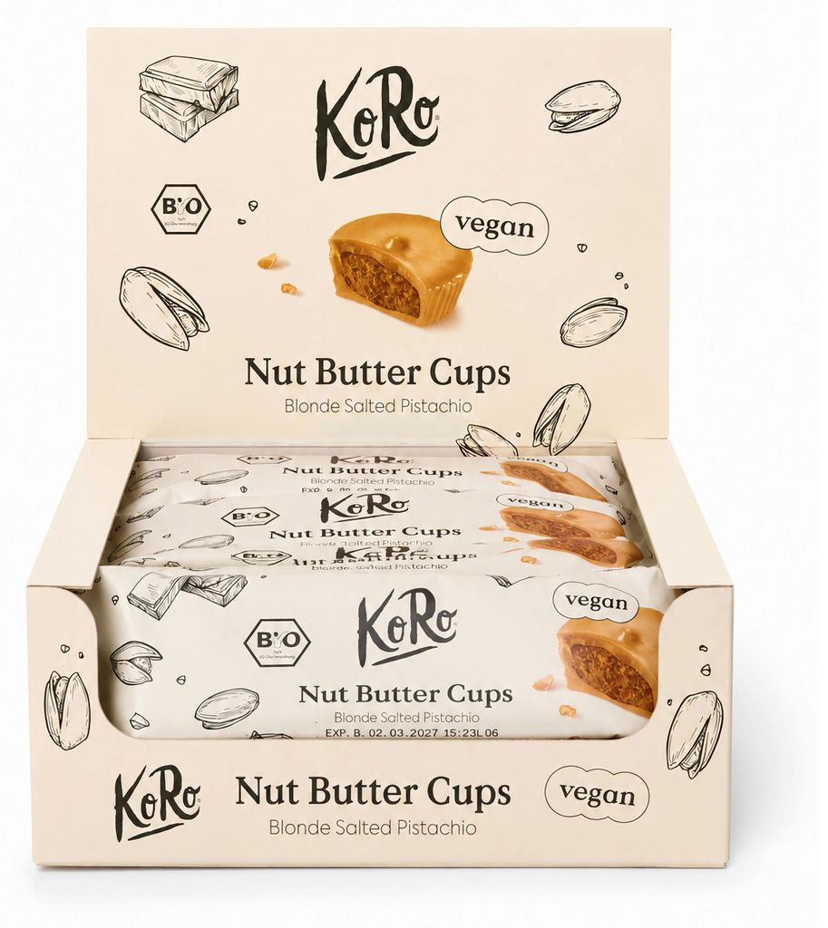 KoRo I  Nut Butter Cups Blonde Salted Pistachio 12 x 3 x 13 Produktbild 