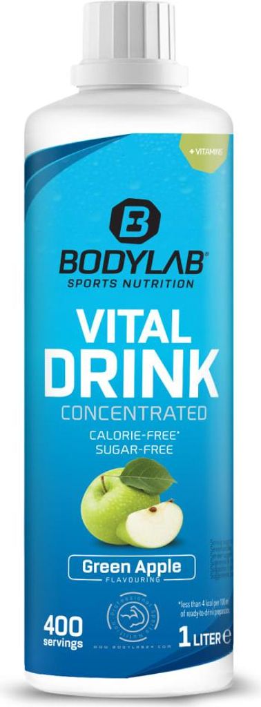 BODYLAB Vital Zero Drink - 1000ml - Grüner Apfel Sportgetränk kalorienarm