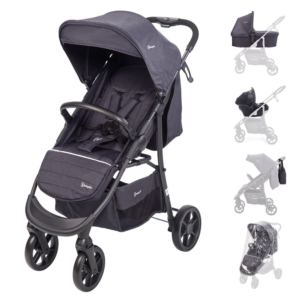 BabyGo Kombikinderwagen Style 3in1 schwarz Produktbild 